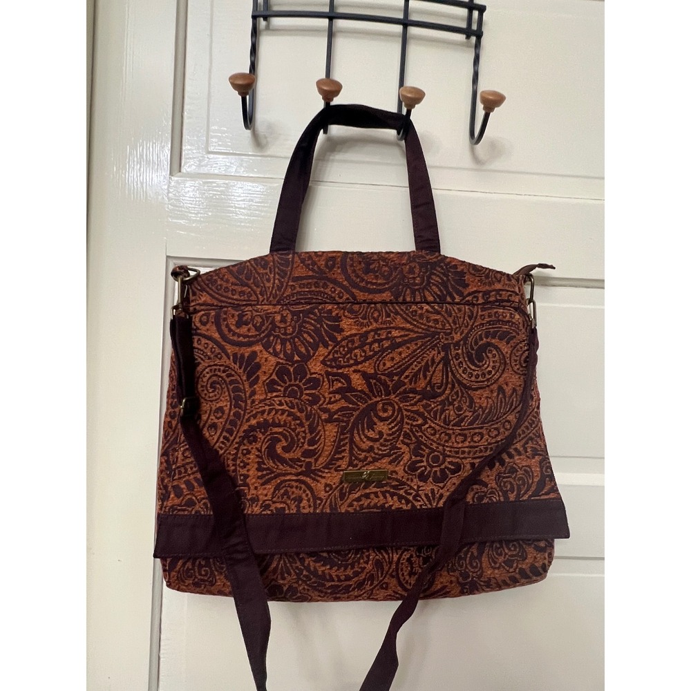 Isabella's Journey Paisley Tapestry messenger Bag Brown Rust Crossbody Large